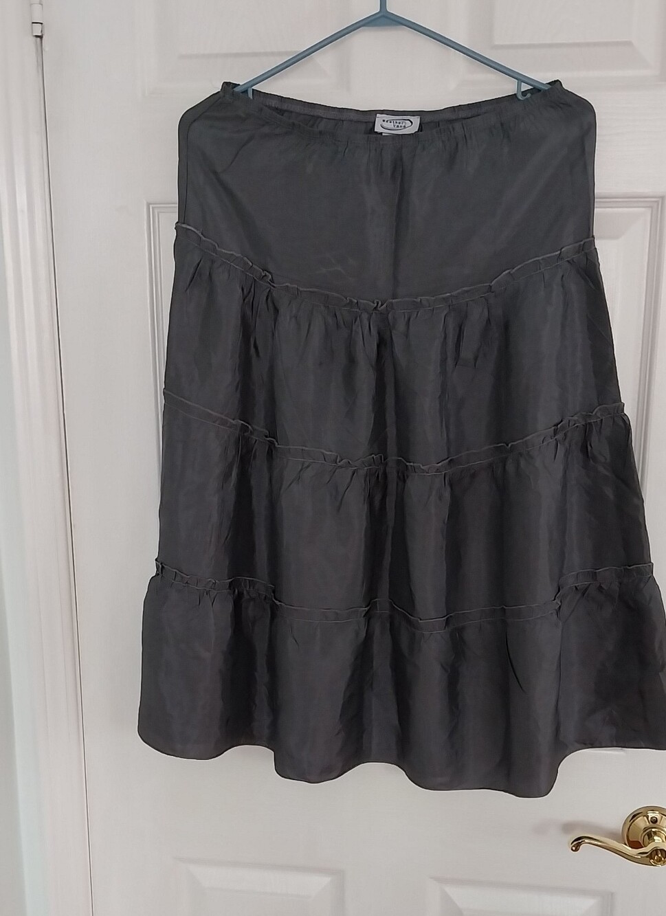 Vibrant Metallic  Tiered A-Line Skirt